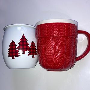 Holiday Time Christmas Holiday Coffee/Tea Mug Bundle | Red & White | 20 oz